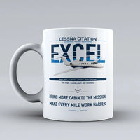 Thumbnail for Cessna Citation Excel design on white ceramic mug, double-side print