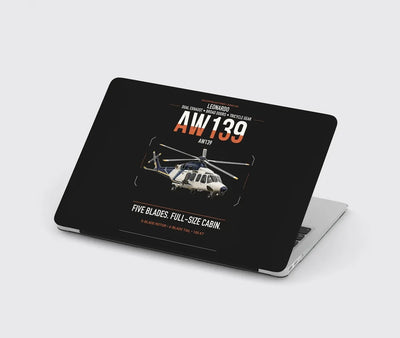Leonardo AW139 design on black MacBook case
