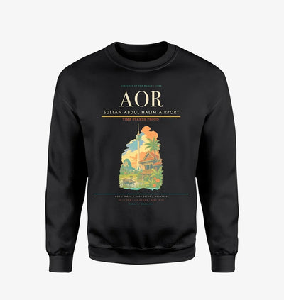 Sultan Abdul Halim Airport (AOR) design on black sweatshirt