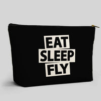 Thumbnail for Eat Sleep Fly aviation print zipper pouch, durable polyester.