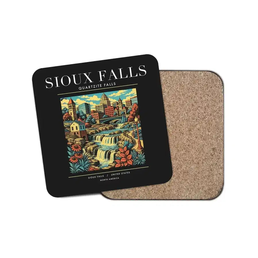 SIOUX FALLS - Poster - Coaster - Black