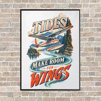 Thumbnail for Tides Make Room For Wings vertical canvas print - framed - white background