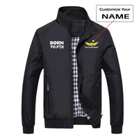 Thumbnail for Born To Fix Airplanes aviation design printed on modern shell with tailored fit stylish jacket.