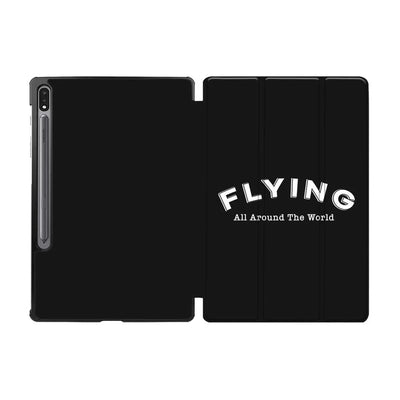 Flying All Around The World aviation themed tablet case for Samsung tablet.