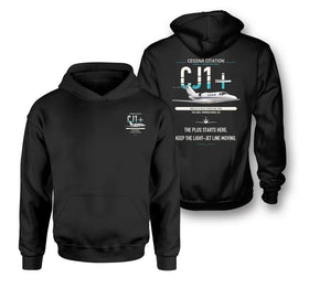 Double-Side Printing — Cessna Citation CJ1+ Double-Side Hoodie