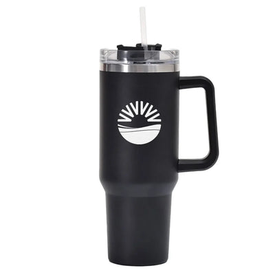 SunExpress 40oz Stainless Steel Car Mug With Holder aviation design on 40oz car mug, 40oz vacuum-insulated.