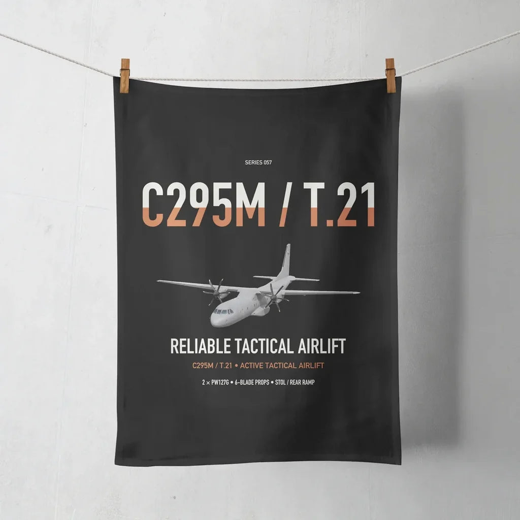 Airbus C295M T.21 design on black towel