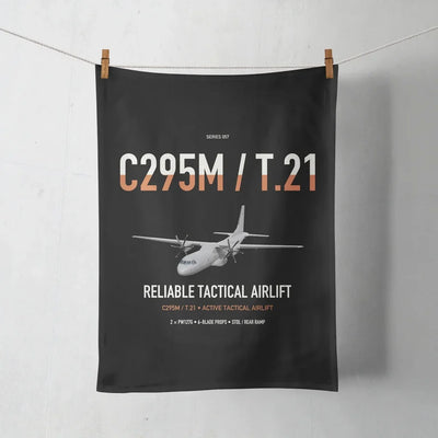 Airbus C295M T.21 design on black towel