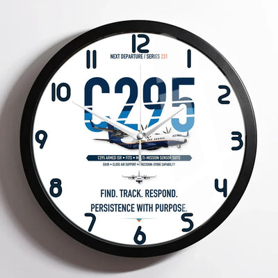 Airbus C295 Armed ISR design on white framed wall clock