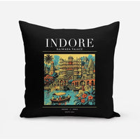Thumbnail for INDORE - Poster - Pillow - Black