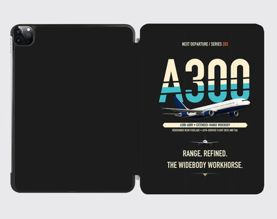 Airbus A300-600R design on black ipad tablet case