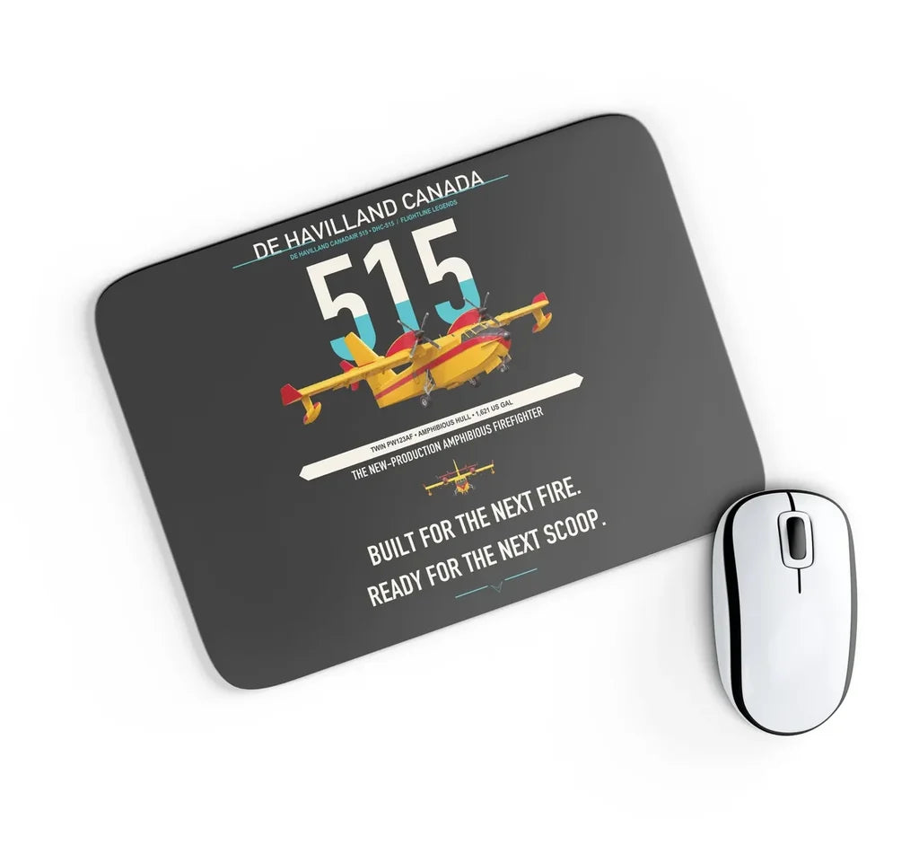 De Havilland Canadair 515 design on black rectangle mouse pad