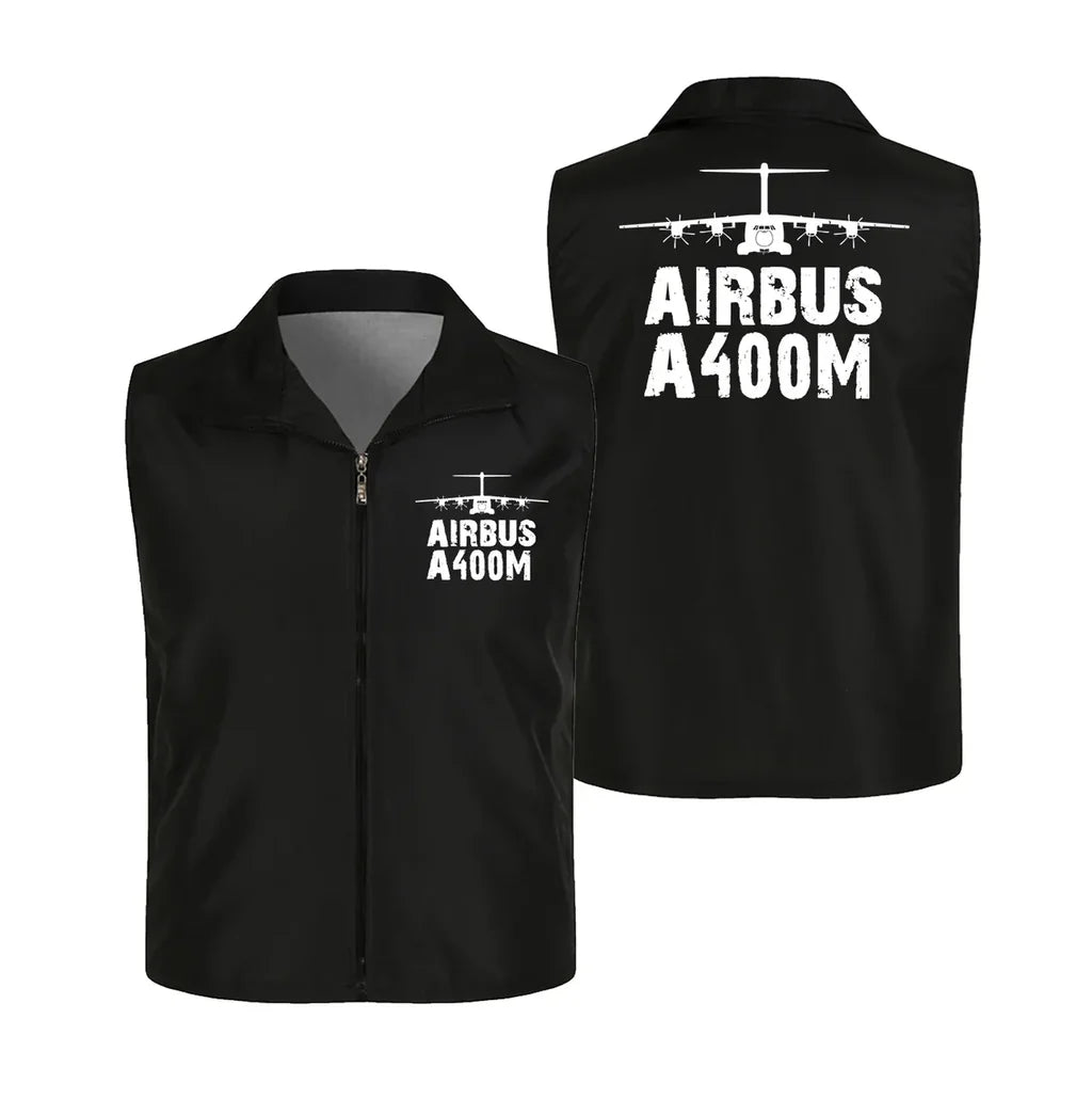 Airbus A400M & Plane Thin Style aviation design printed on lightweight shell with sleeveless design thin vest.