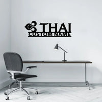 Thumbnail for Thai Airways aviation design on durable metal with painted finish metal wall sign.
