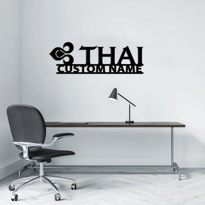 Thai Airways aviation design on durable metal with painted finish metal wall sign.
