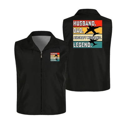 Husband & Dad & Aircraft Mechanic & Legend Thin Style aviation design printed on lightweight shell with sleeveless design thi.