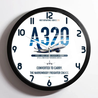 Airbus A320P2F design on white framed wall clock