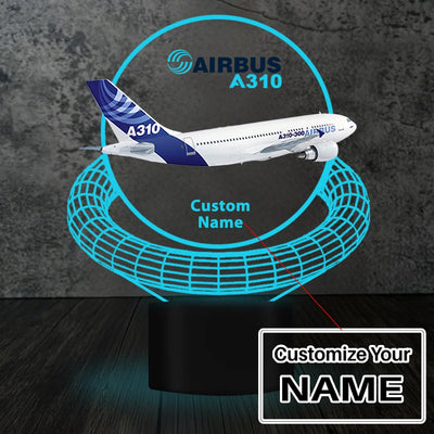 Airbus A310 aviation design on premium acrylic with LED 3D night lamp.