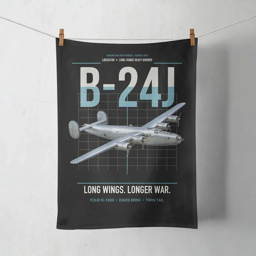 B-24J Liberator design on black towel