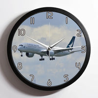 Thumbnail for Cathay Pacific Airbus A350 aviation design on premium wood and metal wall clock.