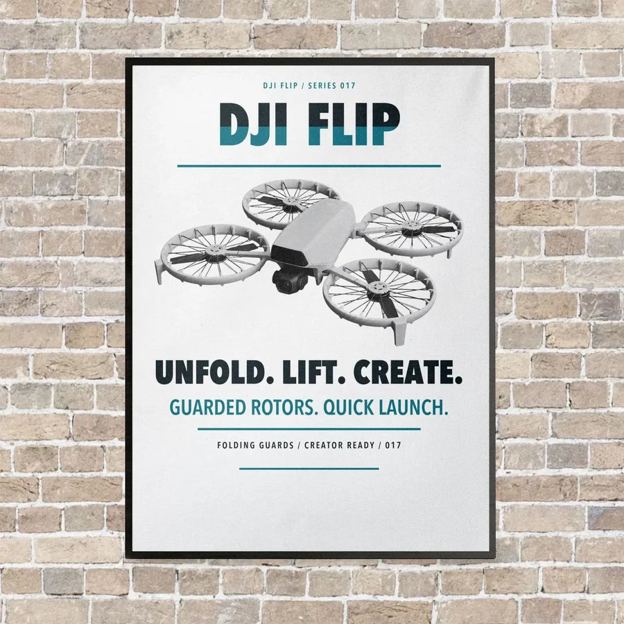 DJI Flip vertical canvas print - framed - white background