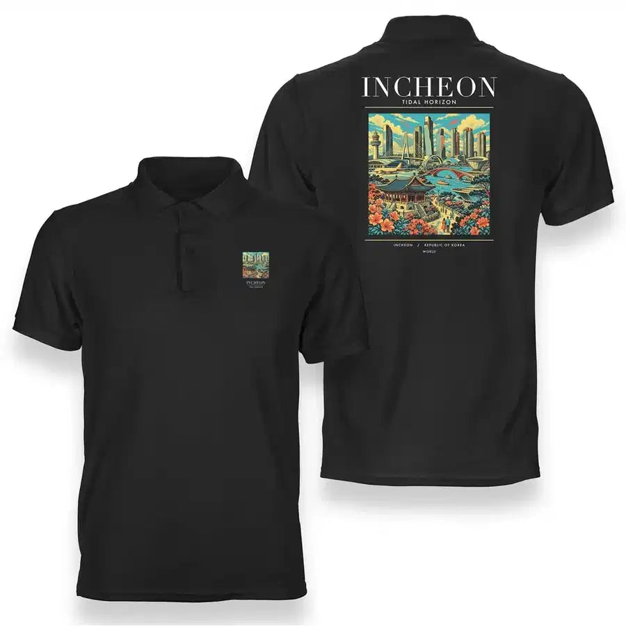 INCHEON - Poster - Double-Side Polo - Black