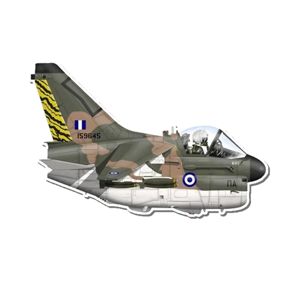 A-7 Corsair II Attack Aircraft Hellenic Air Force Airplanes sticker, Wide 6cm (2.3inches)