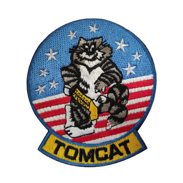 Fighter Pilot (TOMCAT) aviation design patch in embroidered fabric.