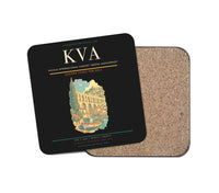 Thumbnail for Kavala International Airport Megas Alexandros (KVA) design on black 1 piece coaster