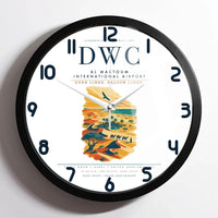 Thumbnail for Al Maktoum International Airport (DWC) design on white framed wall clock