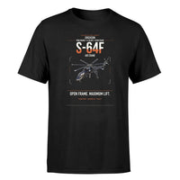 Thumbnail for Erickson S-64F Air Crane design on black t-shirt, single-side print