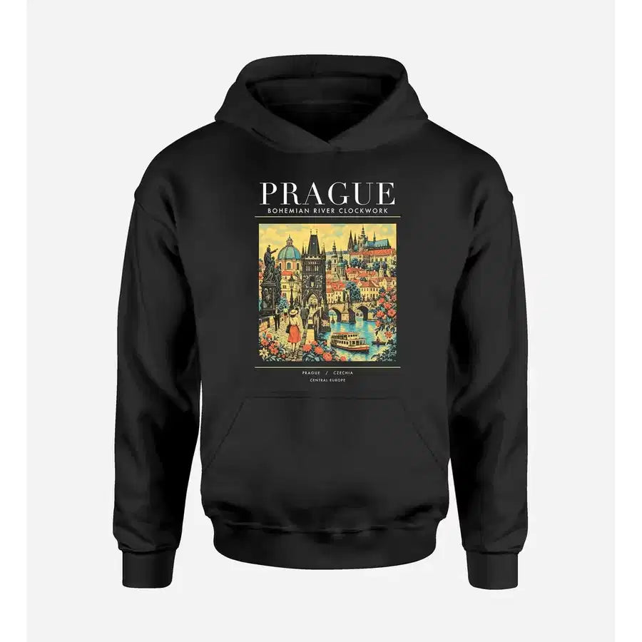 PRAGUE - Poster - Premium Hoodie - Black