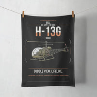 Thumbnail for Bell H-13G Sioux design on black towel