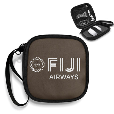 Fiji Airways Airlines Portable aviation portable headphone bag in padded polyester.