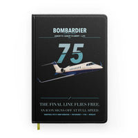Thumbnail for Bombardier Learjet 75 Liberty design on black notebook