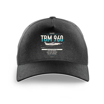 Daher TBM 960 design on black printed hat