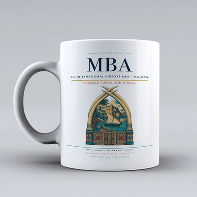 International Airport MBA — Mombasa Mug design on white moi