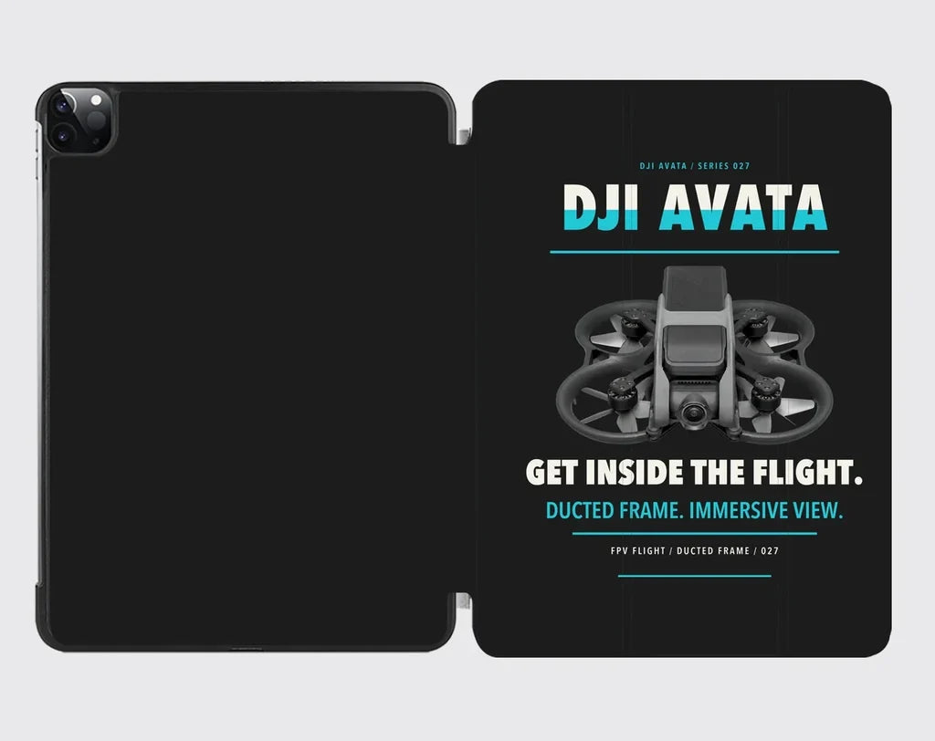 DJI Avata design on black ipad tablet case