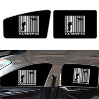 Thumbnail for Planespotting Car Sun Shade (Side window) aviation design on reflective polyester car side window sun shade.