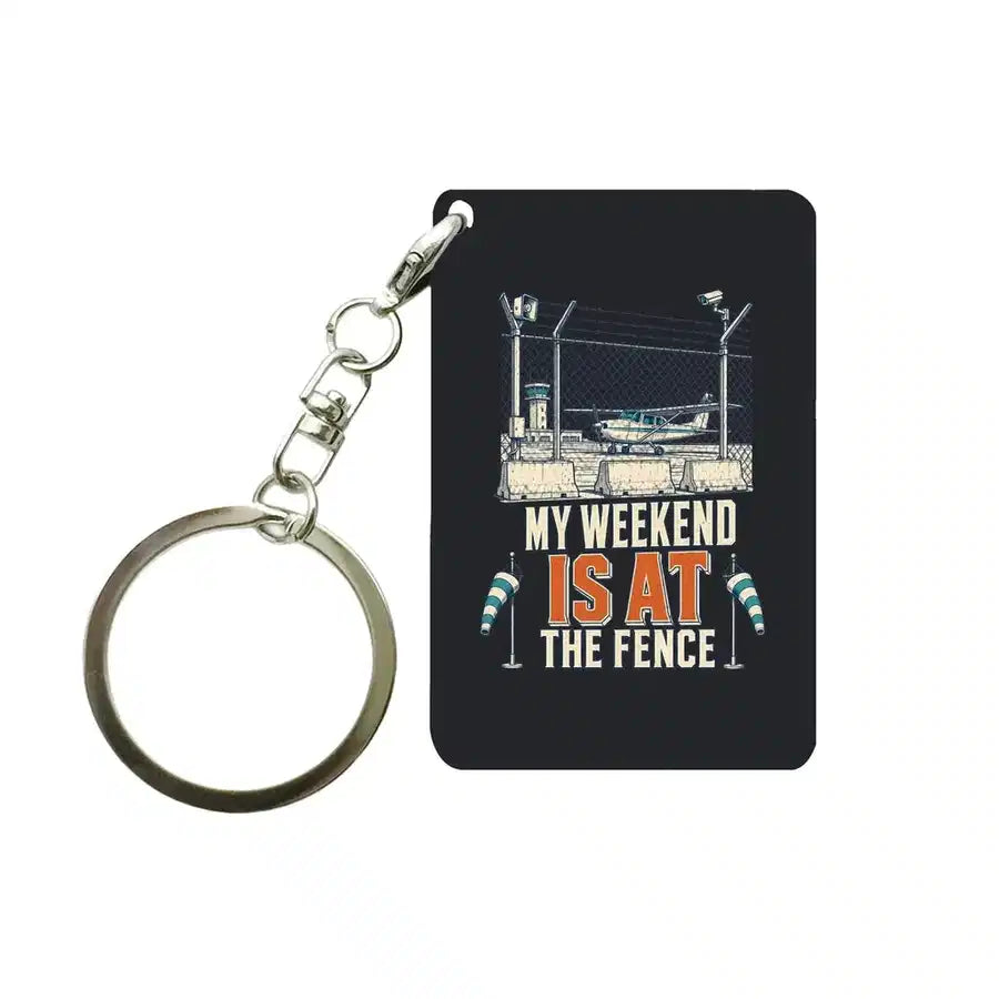 SIGNAL 512 - My Weekend Is At The Fence - Key Chain design on black key chain