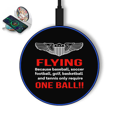 Flying One Ball aviation design on durable build wireless charger.