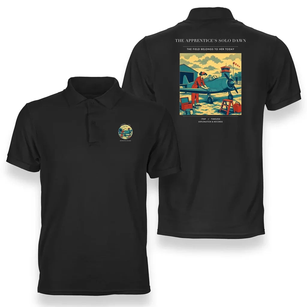 VINTAGE G4427 - The Apprentice's Solo Dawn - Double-Side Polo T-Shirt design on black