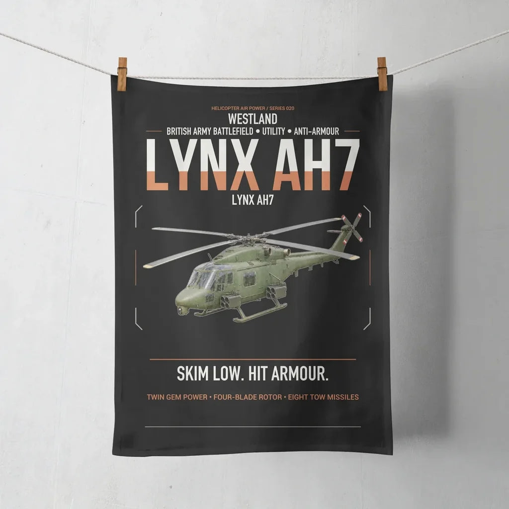 Westland Lynx AH7 design on black towel