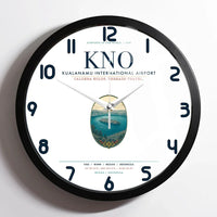 Thumbnail for Kualanamu International Airport Medan (KNO) design on white framed wall clock