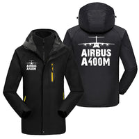 Thumbnail for Airbus A400M & Plane aviation design printed on heavyweight insulated shell with snow cuffs thick ski jacket.