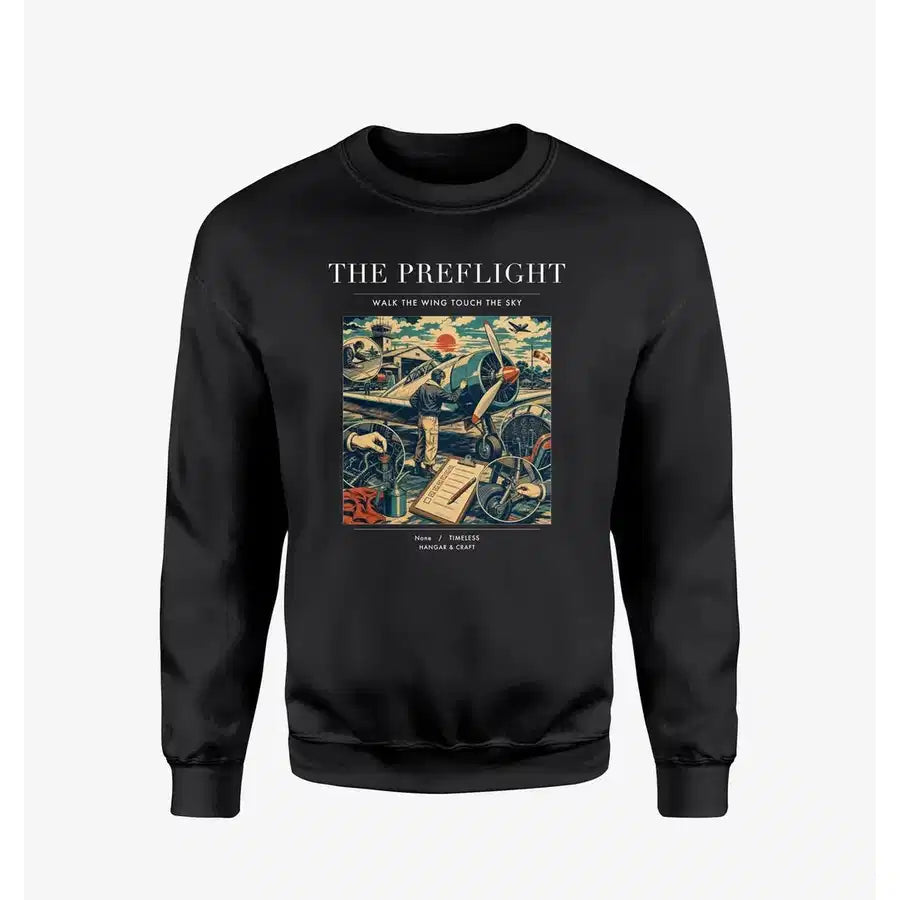 VINTAGE G4138 - The Preflight - Designed Sweatshirts design on black