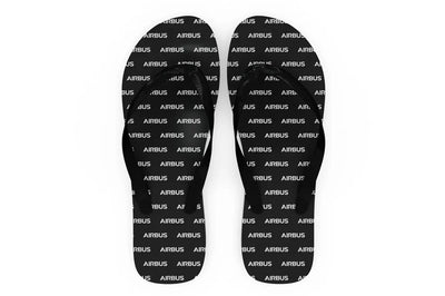 Airbus & Text Slippers (Flip Flops) aviation design on durable rubber sole slippers and flip-flops.
