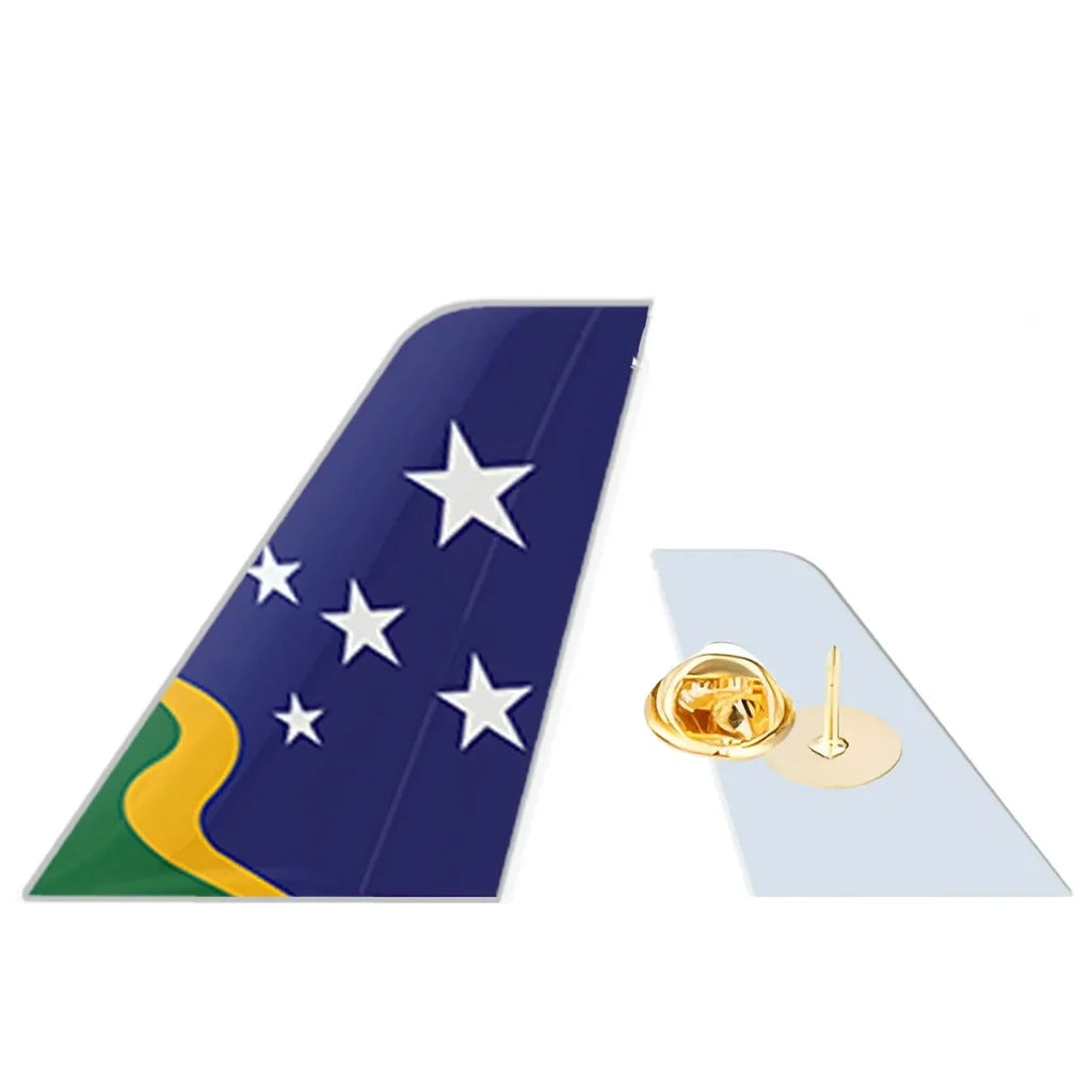 Solomon Airlines aviation design tail-shape badge pin in polished alloy.