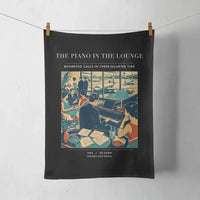 Thumbnail for VINTAGE G4301 - The Piano In The Lounge - Designed Towels design on black