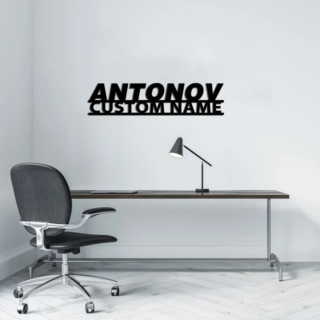 Antonov & Text aviation design on durable metal with painted finish metal wall sign.
